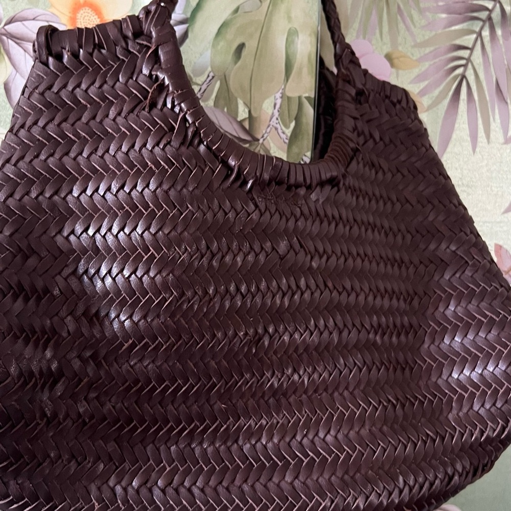 Brown Woven Handbag